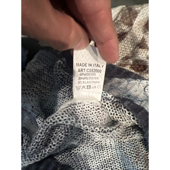 Gigi Moda Made In Italy Animal Print Wide sleeve Top Y2K Boho Artsy - Picture 5 of 9